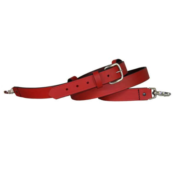 Boston Leather Firefighter Radio Strap XL Red with Stabilizer Mic