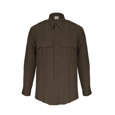Mens Durable Hidden Zipper Long Sleeve Shirt Front 100% Polyester Solid Weave - Picture 4 of 6